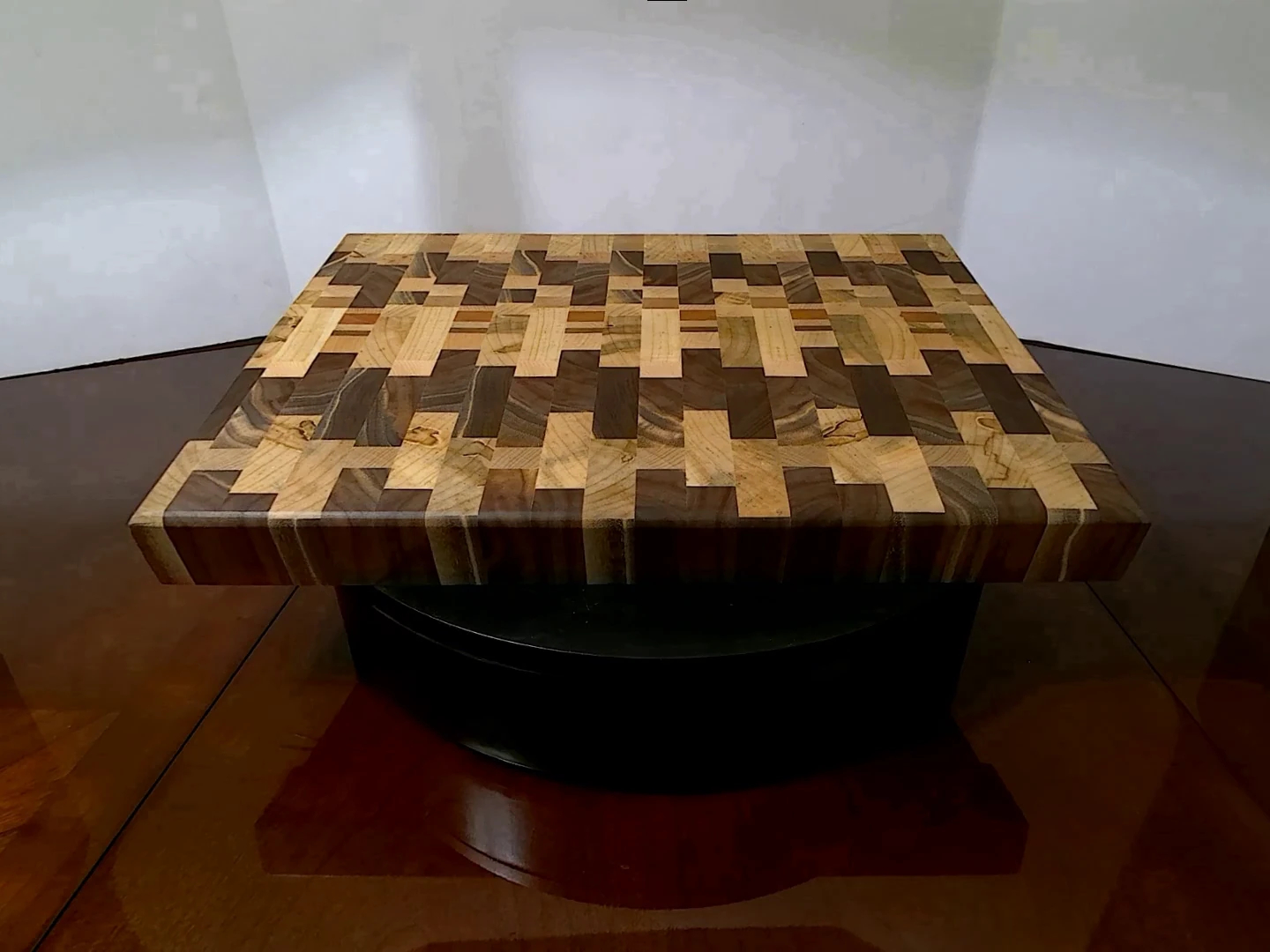 Front and top view of Customizable End-Grain Charcuterie Board, showcasing the