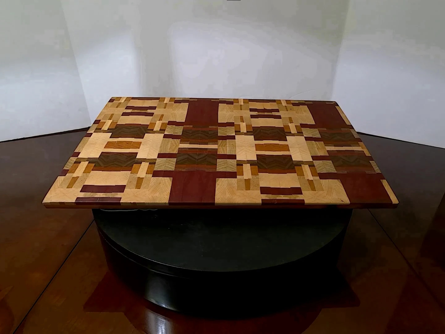Front and top view of Mason's End-Grain Charcuterie Board, showcasing the