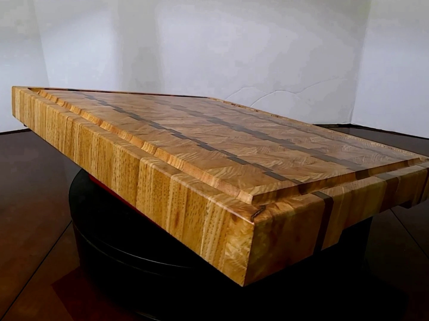 Alternate angle of Michigan Crafted End-Grain Charcuterie Board, ideal for