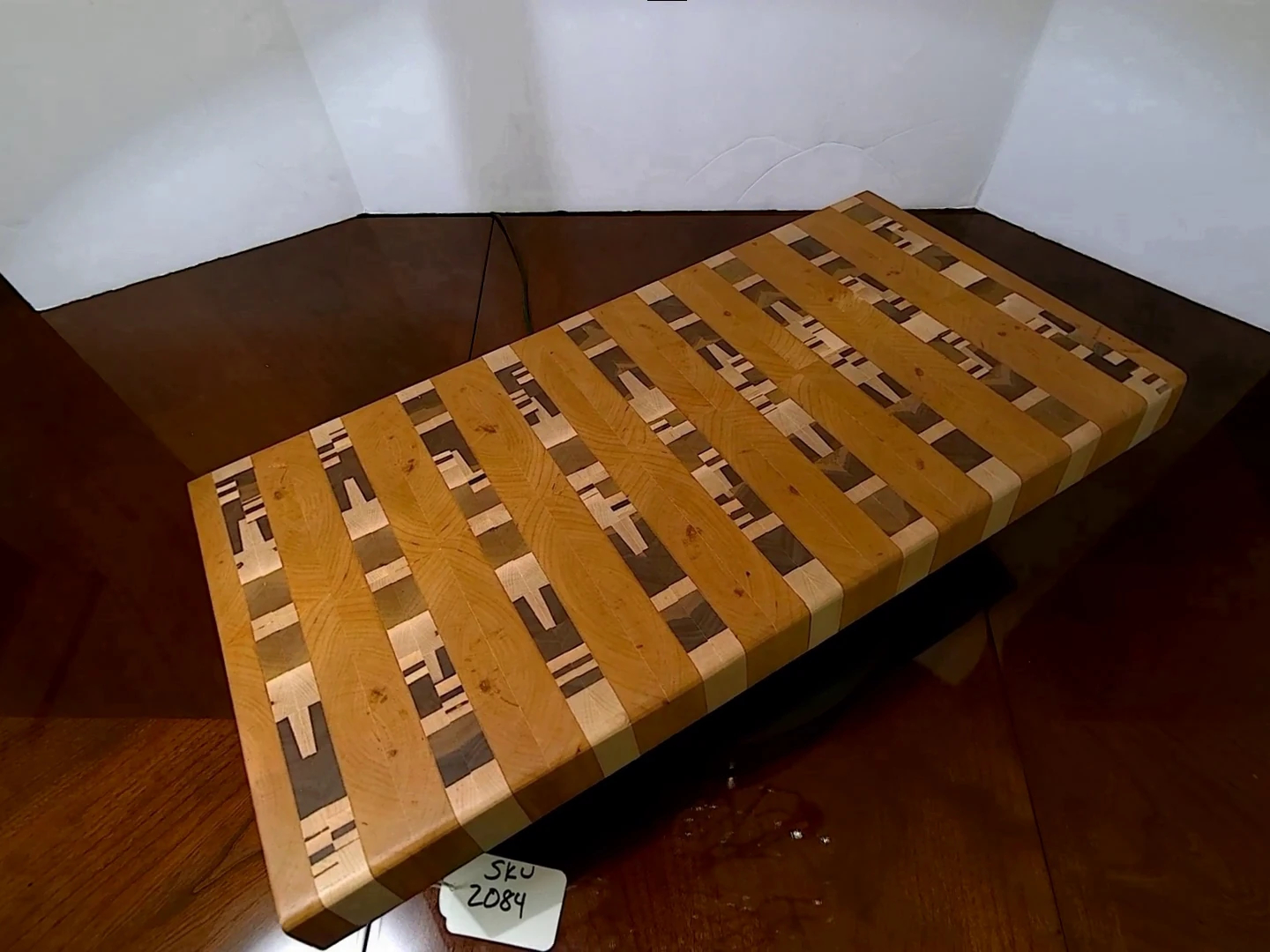 Back view of Timeless End-Grain Charcuterie Board, smooth edges and clean