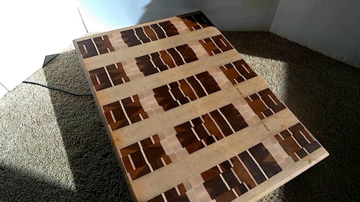 Alternate angle of Rustic Heritage End-Grain Board, ideal for serving or gifting