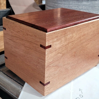 handcrafted mahogany urn with custom engraving
