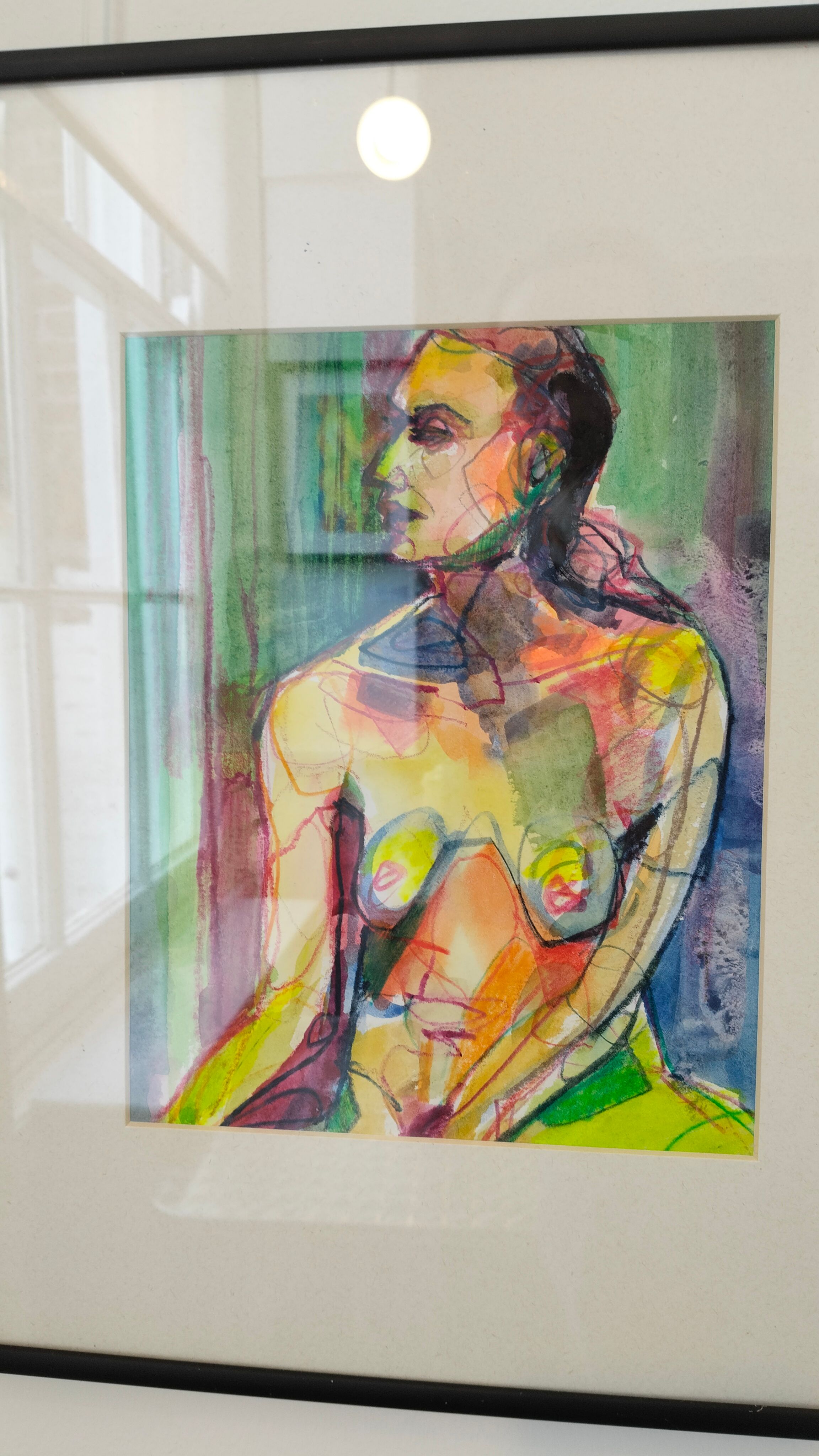Reclining figure in watercolour by Mila Solari