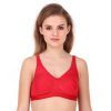 Red Non-Padded Wire-Free Everyday Bra – Soft Cotton Comfort