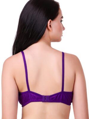 Women’s Non-Wired Cotton Lace Bra – Purple Everyday Comfort (Pack of 1)