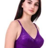 Women’s Non-Wired Cotton Lace Bra – Purple Everyday Comfort (Pack of 1)