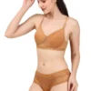 Seamless Lace Bra and Panty Set for Women – Breathable, Non-Wired, Full Comfort Fit