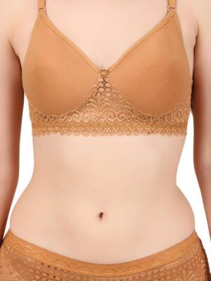 Seamless Lace Bra and Panty Set for Women – Breathable, Non-Wired, Full Comfort Fit