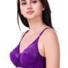 Women’s Non-Wired Cotton Lace Bra – Purple Everyday Comfort (Pack of 1)