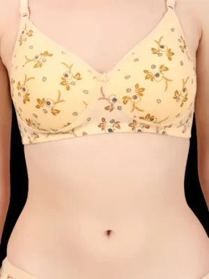 Winklace Women Floral Printed Non-Padded Bra & Panty Set – Soft Comfort Fit