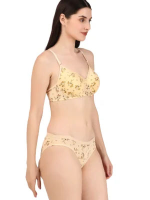 Winklace Women Floral Printed Non-Padded Bra & Panty Set – Soft Comfort Fit