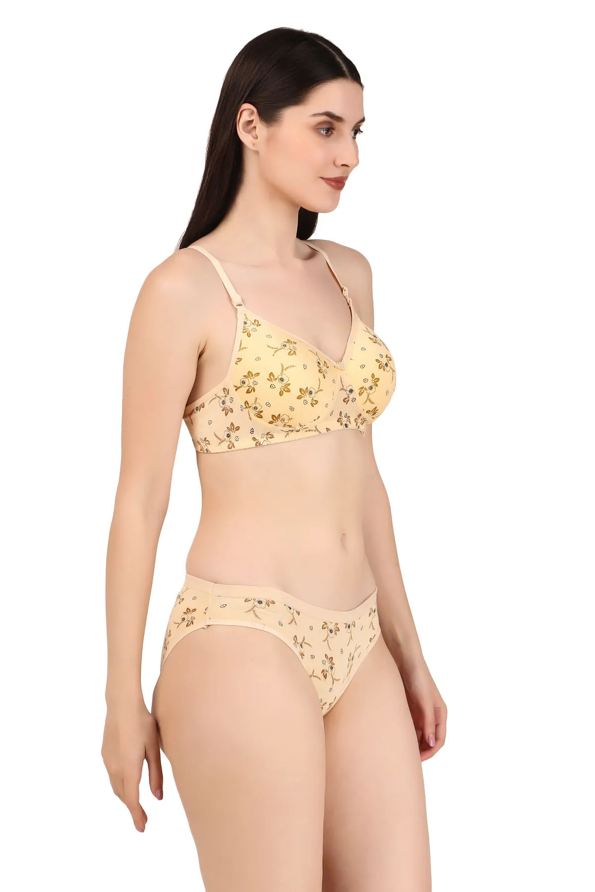 Winklace Women Floral Printed Non-Padded Bra & Panty Set – Soft Comfort Fit