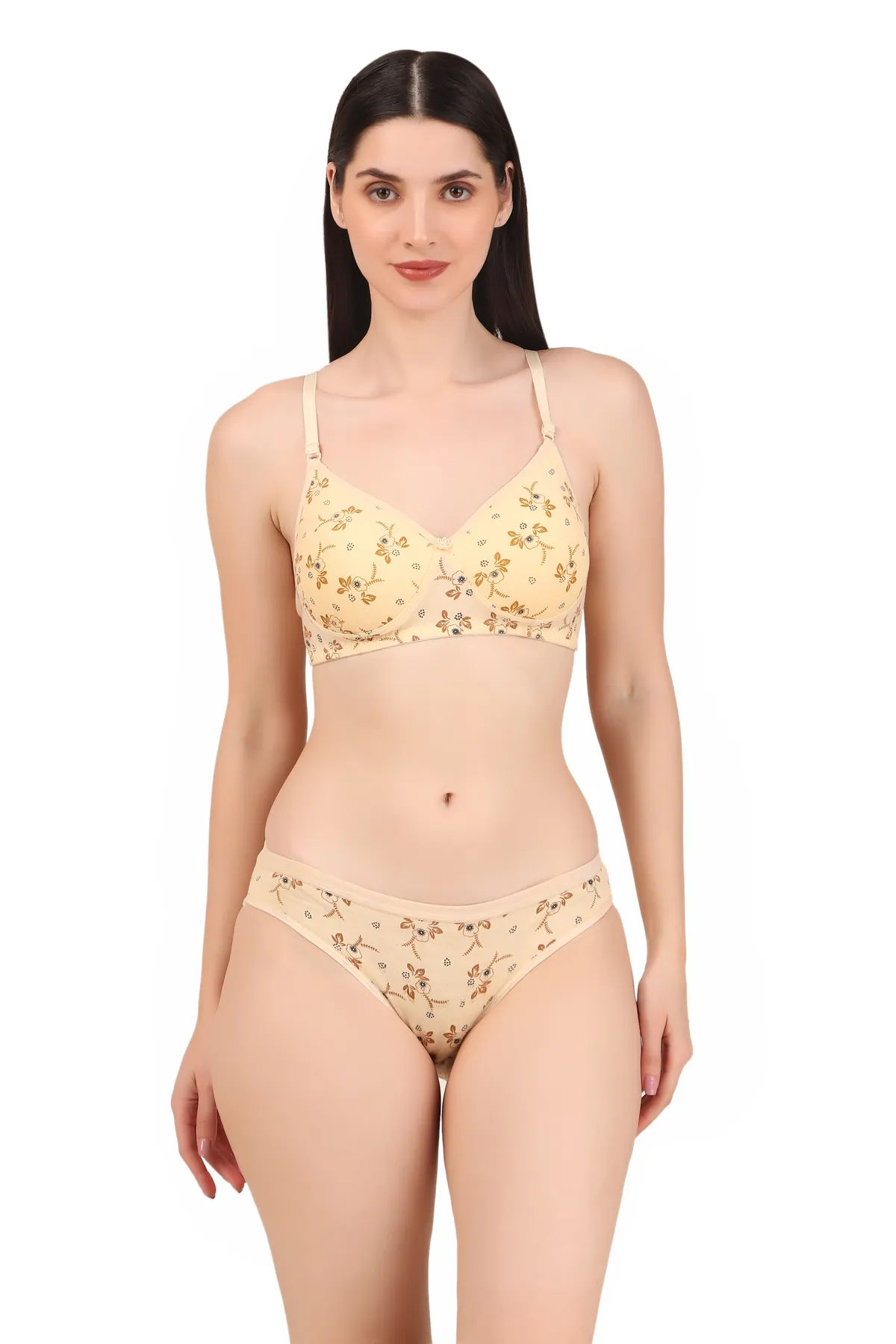 Winklace Women Floral Printed Non-Padded Bra & Panty Set – Soft Comfort Fit