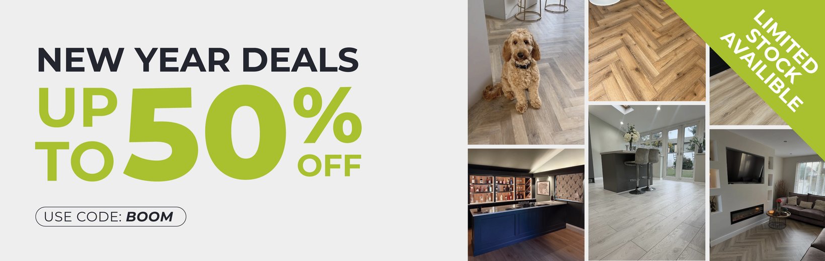 BOXING DAY MEGA SALE -  LVT DRY BACK £14.97M2 - SPC CLICK £12.99M2 - FREE UNDERLAY ON ALL LAMINATES - DISCOUNTS ON EVERYTHING!