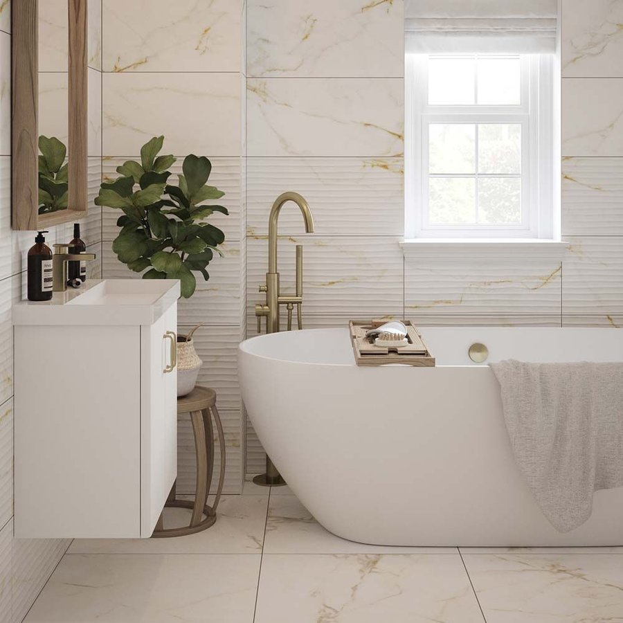 Golden Marble Waffle Wall Tile 300x600mm