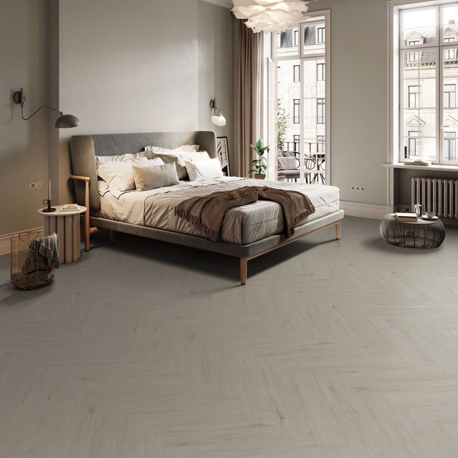 White Mist PREMIUM Herringbone 6.0 SPC Vinyl Click