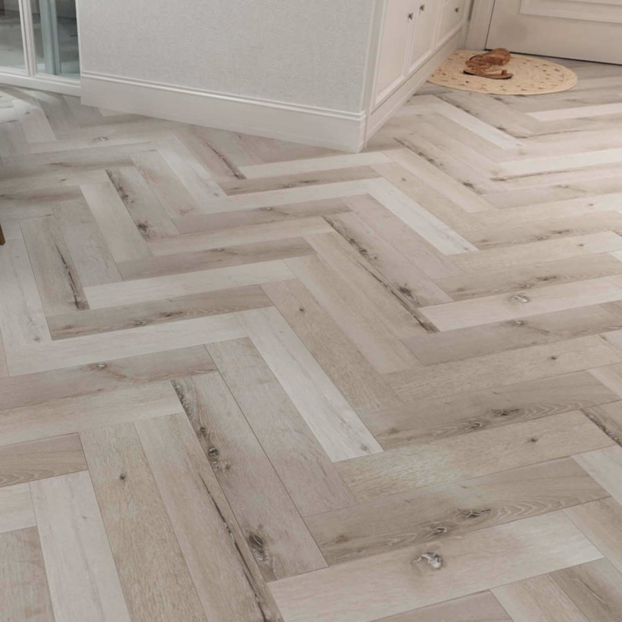 Light Washed Oak 5mm SPC Herringbone 