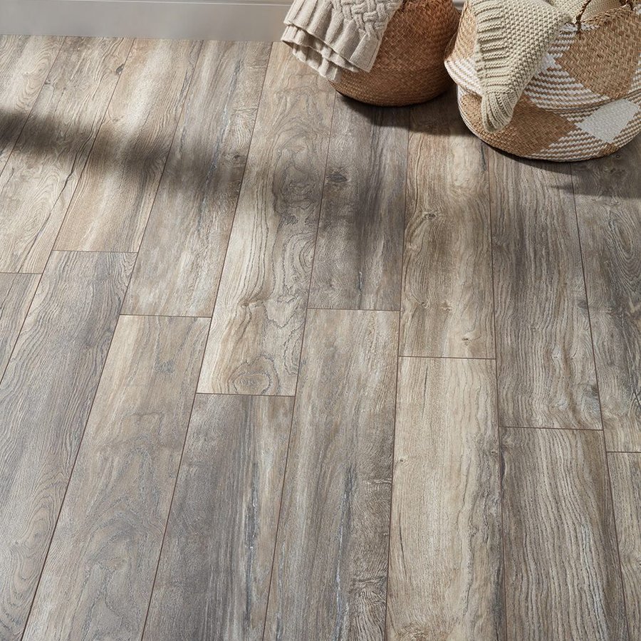 Distressed Grey Oak 10mm Narrow Laminate Flooring 