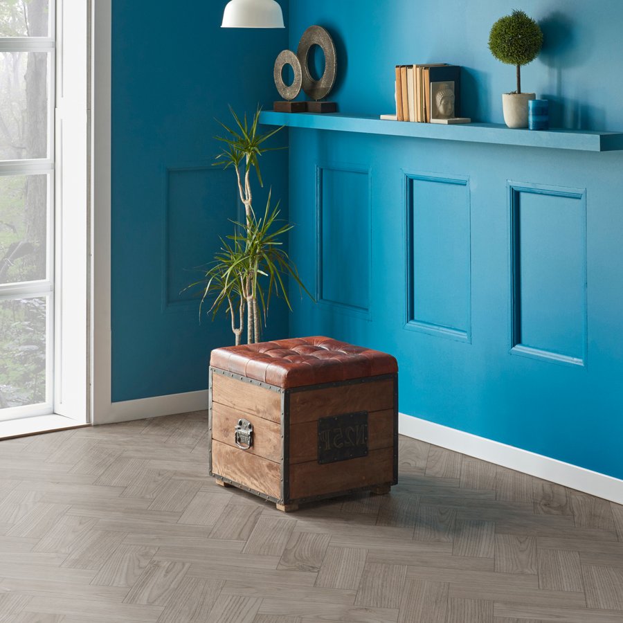 Smoked Oak Herringbone Dryback LVT