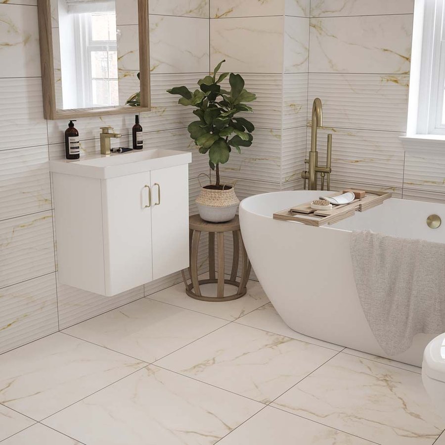 Golden Marble Waffle Wall Tile 300x600mm