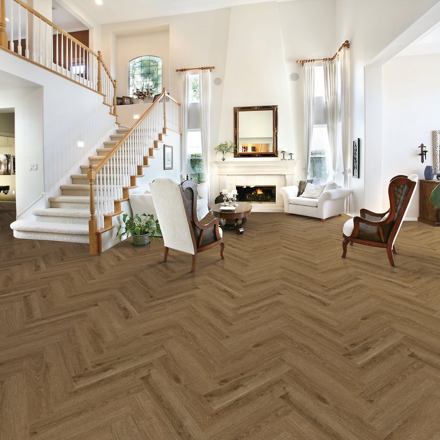 Dark Chestnut PREMIUM Herringbone 6.0 SPC Vinyl Click