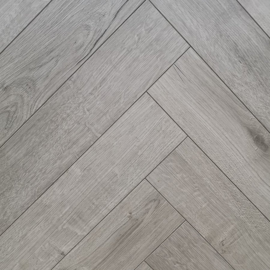 Dove Grey Herringbone 12mm Laminate