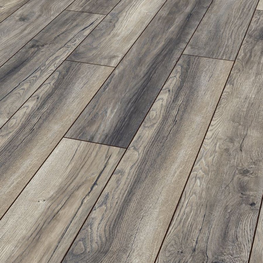 Distressed Grey Oak 10mm Narrow Laminate Flooring 