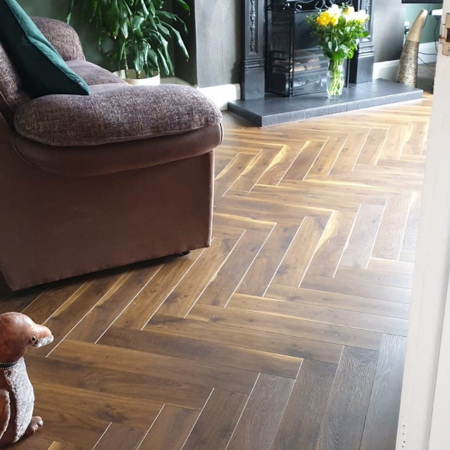 Coffee Oak 12mm Herringbone