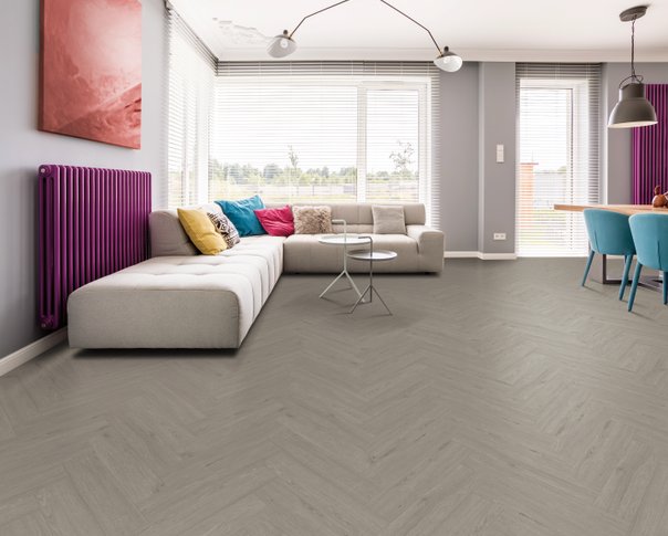 Grey Sand Oak PREMIUM Herringbone 6.0 SPC Vinyl Click