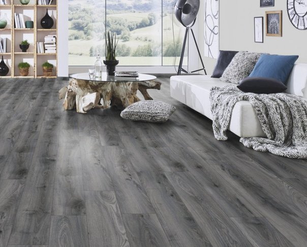 Dark Metal Grey Oak 8mm Laminate Flooring