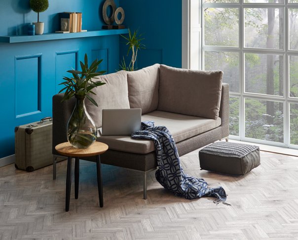 Arctic Oak Herringbone Dryback LVT