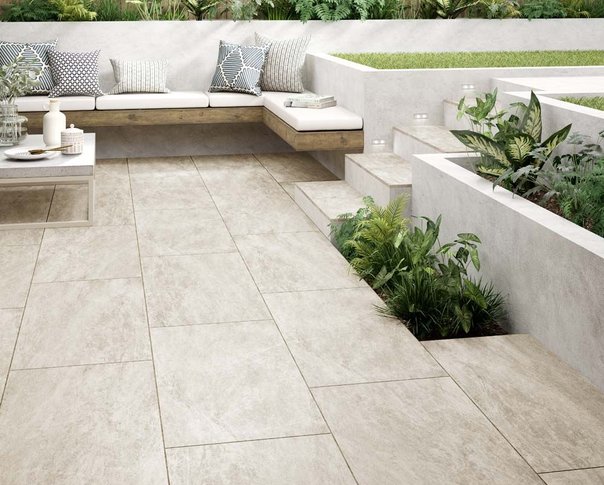 Edan Beige Matt Porcelain 20mm Outdoor Tile