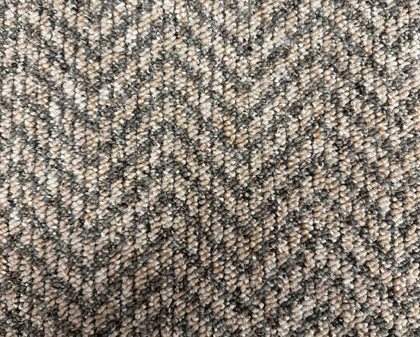 Cheveron Carpet - Beige/Grey