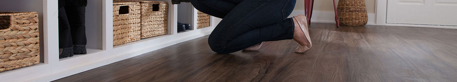 Luxury vinyl flooring in living room