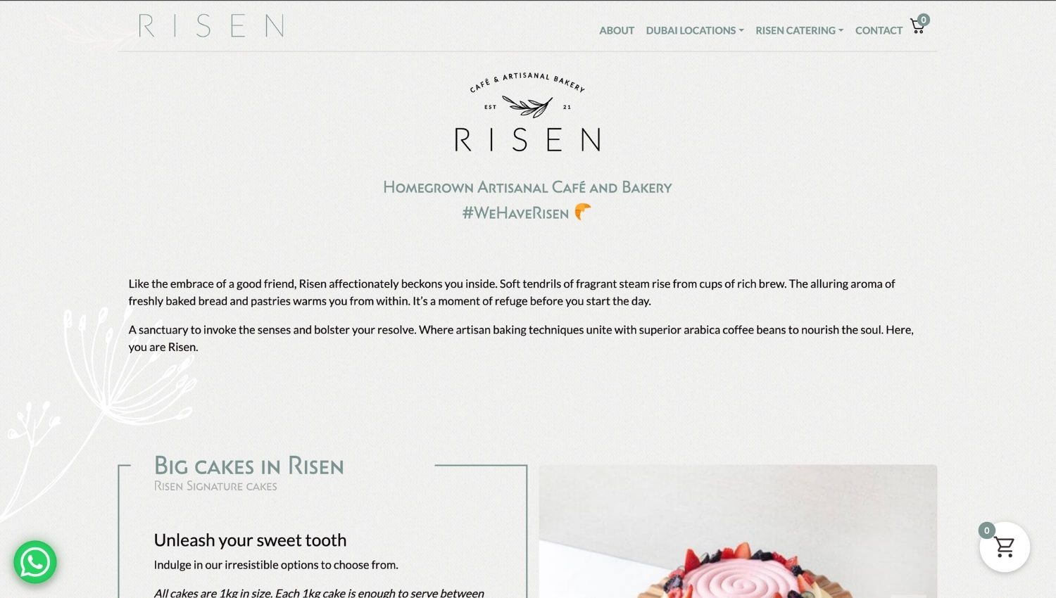سكرين شوت لموقع Risen Café & Artisanal Bakery