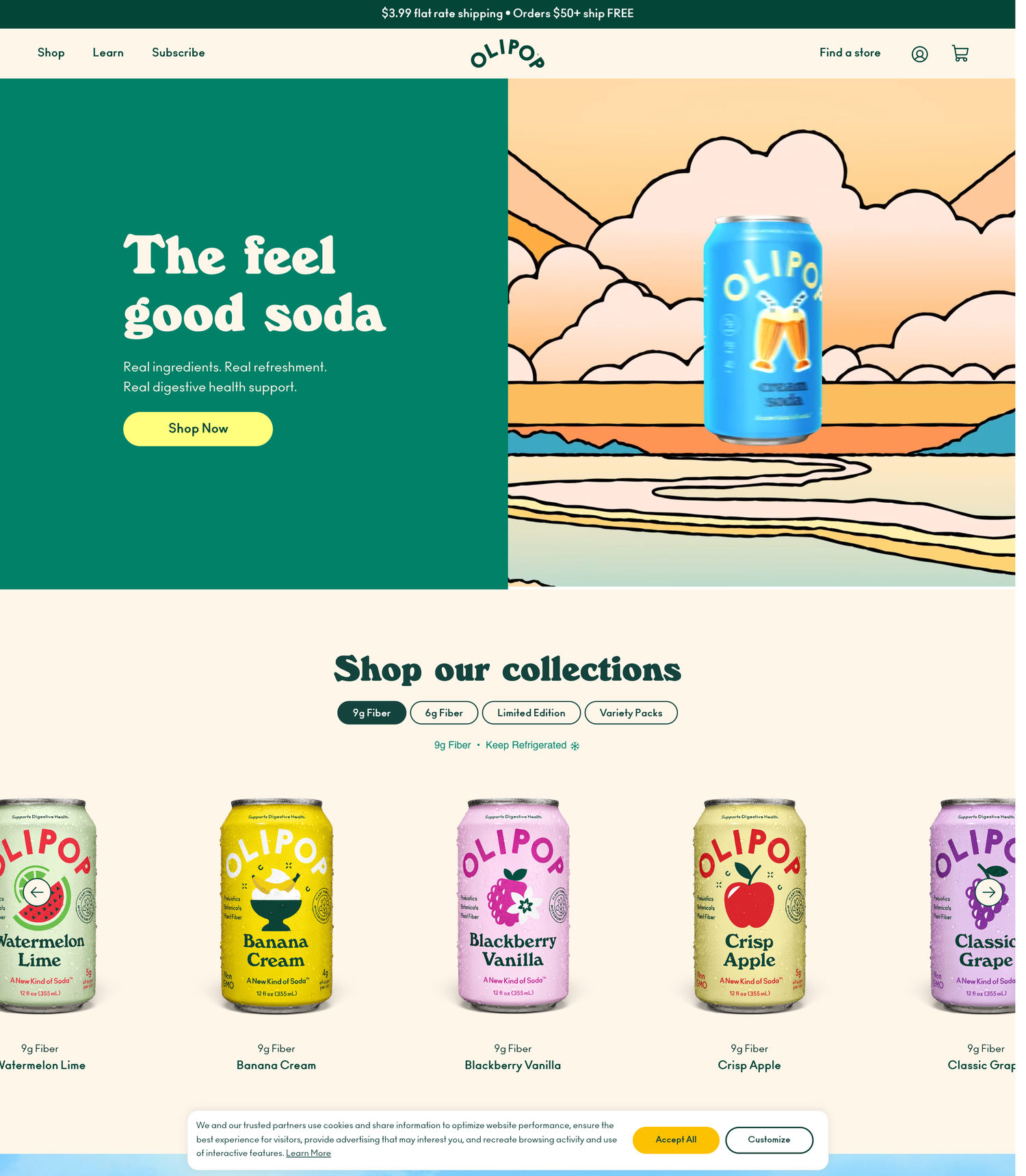 OLIPOP homepage: The feel good soda, nostalgic flavors, Find a store