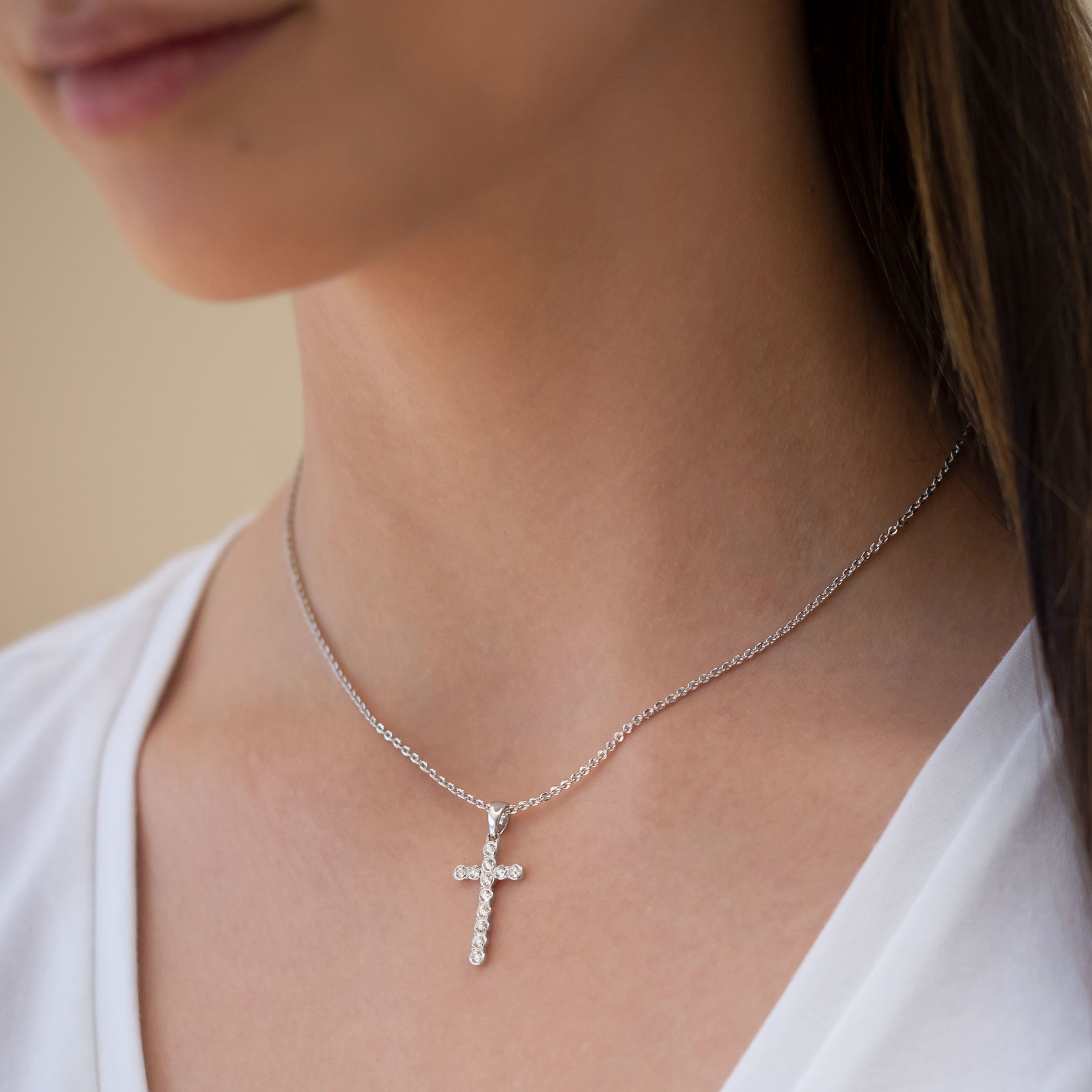 Petite Cross Necklace — view 2