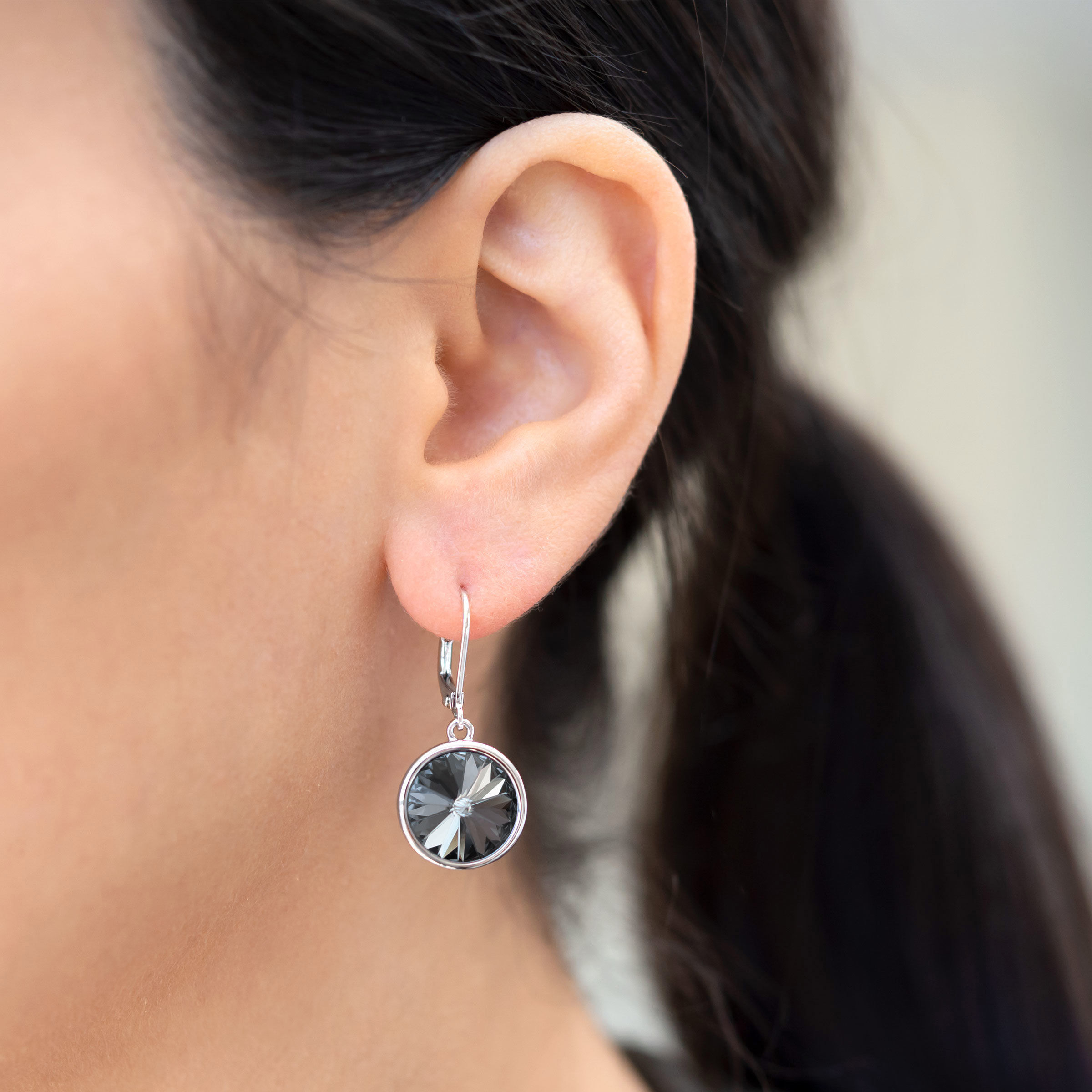 Lulu Earrings, Silver Night — view 2
