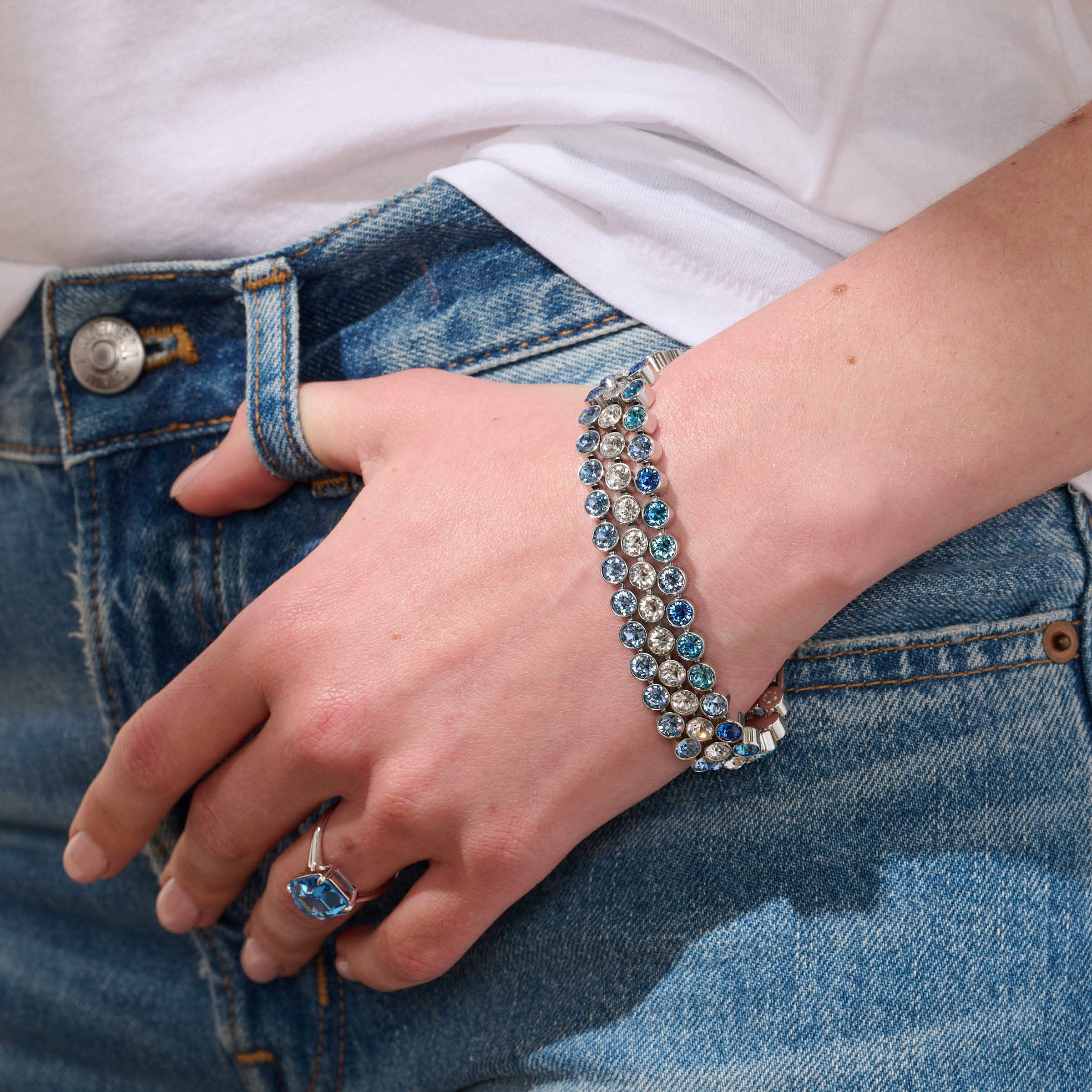 Mini Ice Bracelet, White, Small — view 2