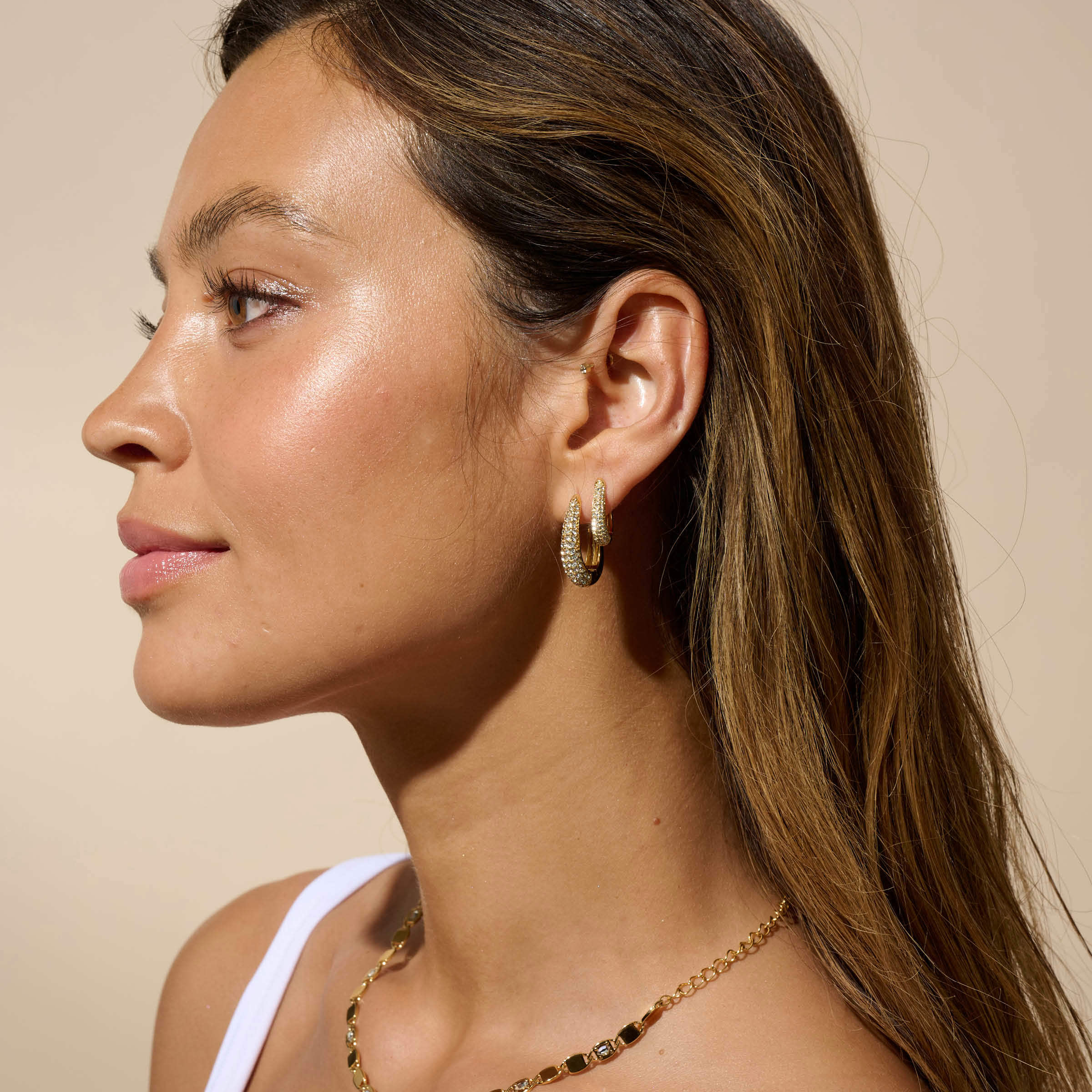 Lumina Earrings, Golden — view 3