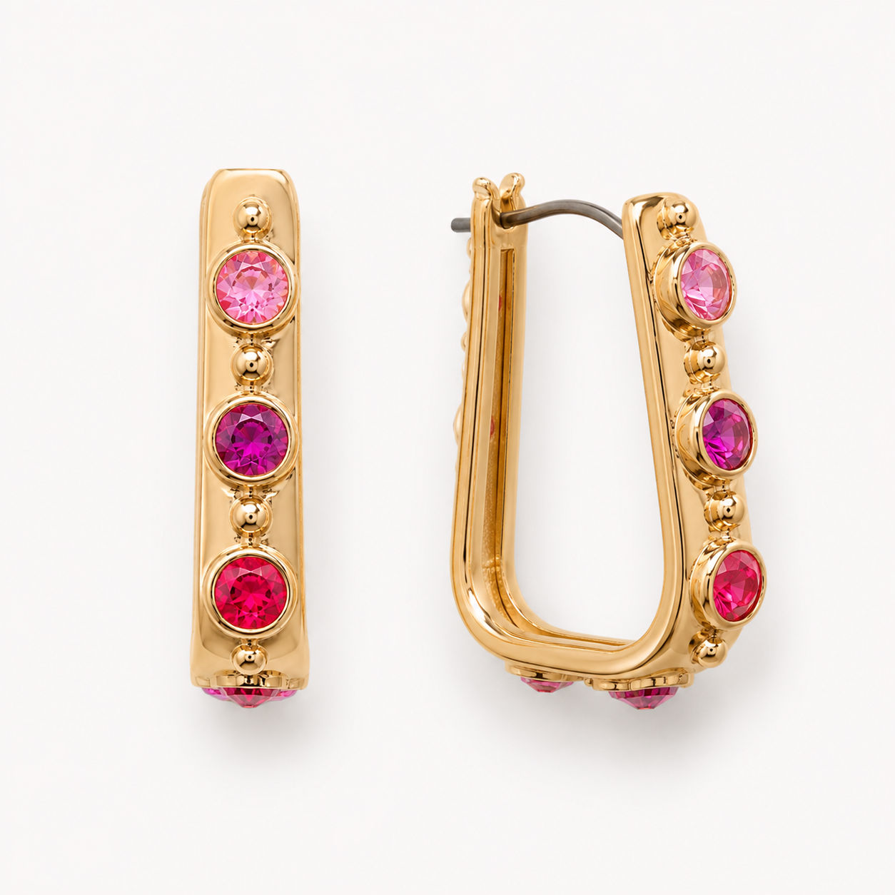 Be Social Earrings, Golden Pink