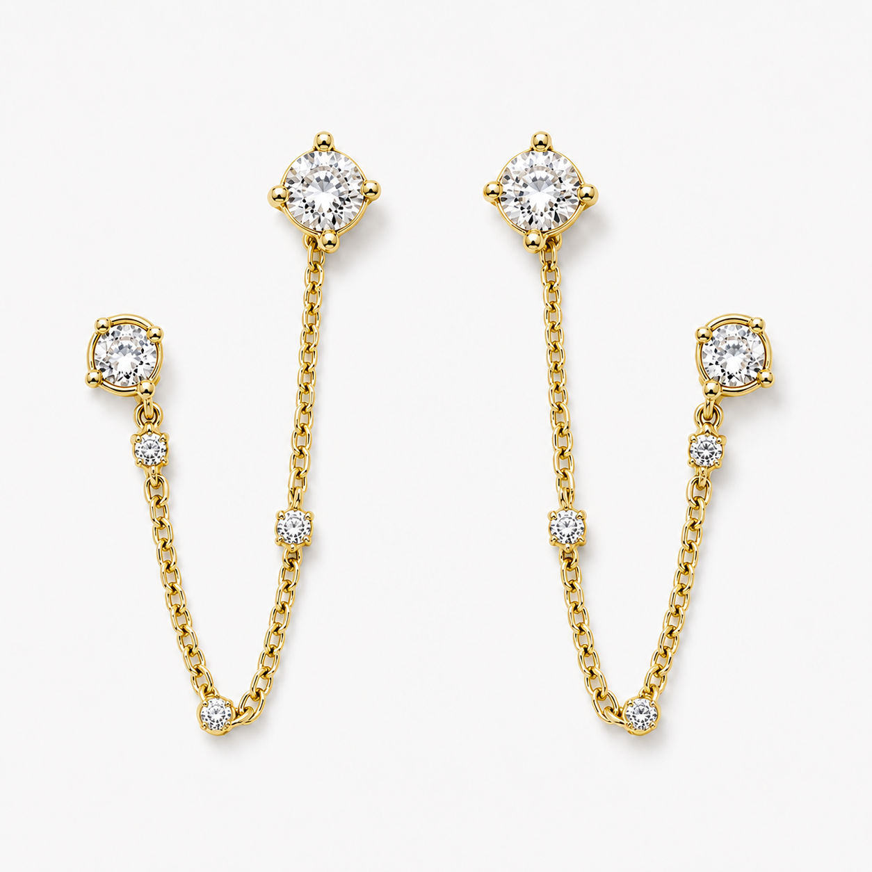 Double Time Earrings, Golden