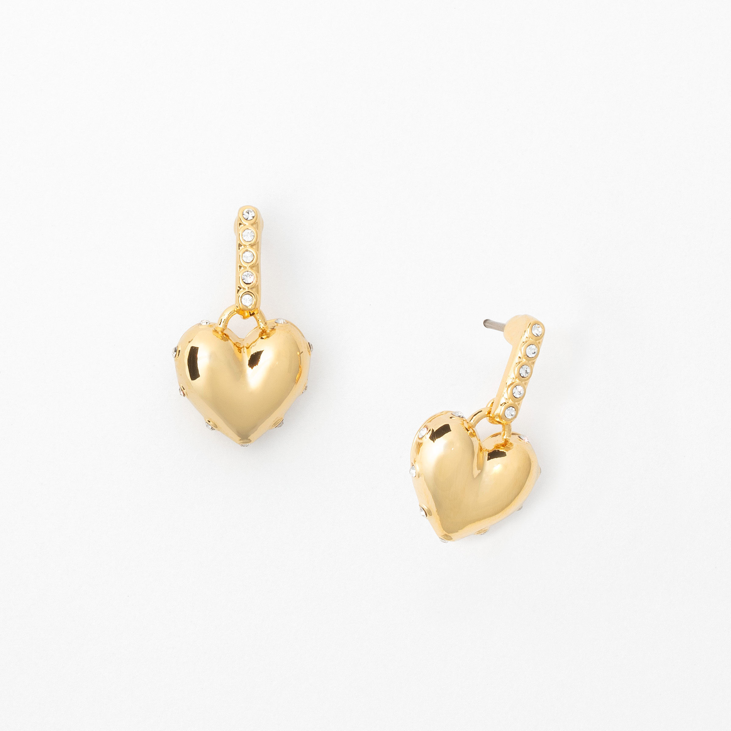 Full Heart Earrings, Golden