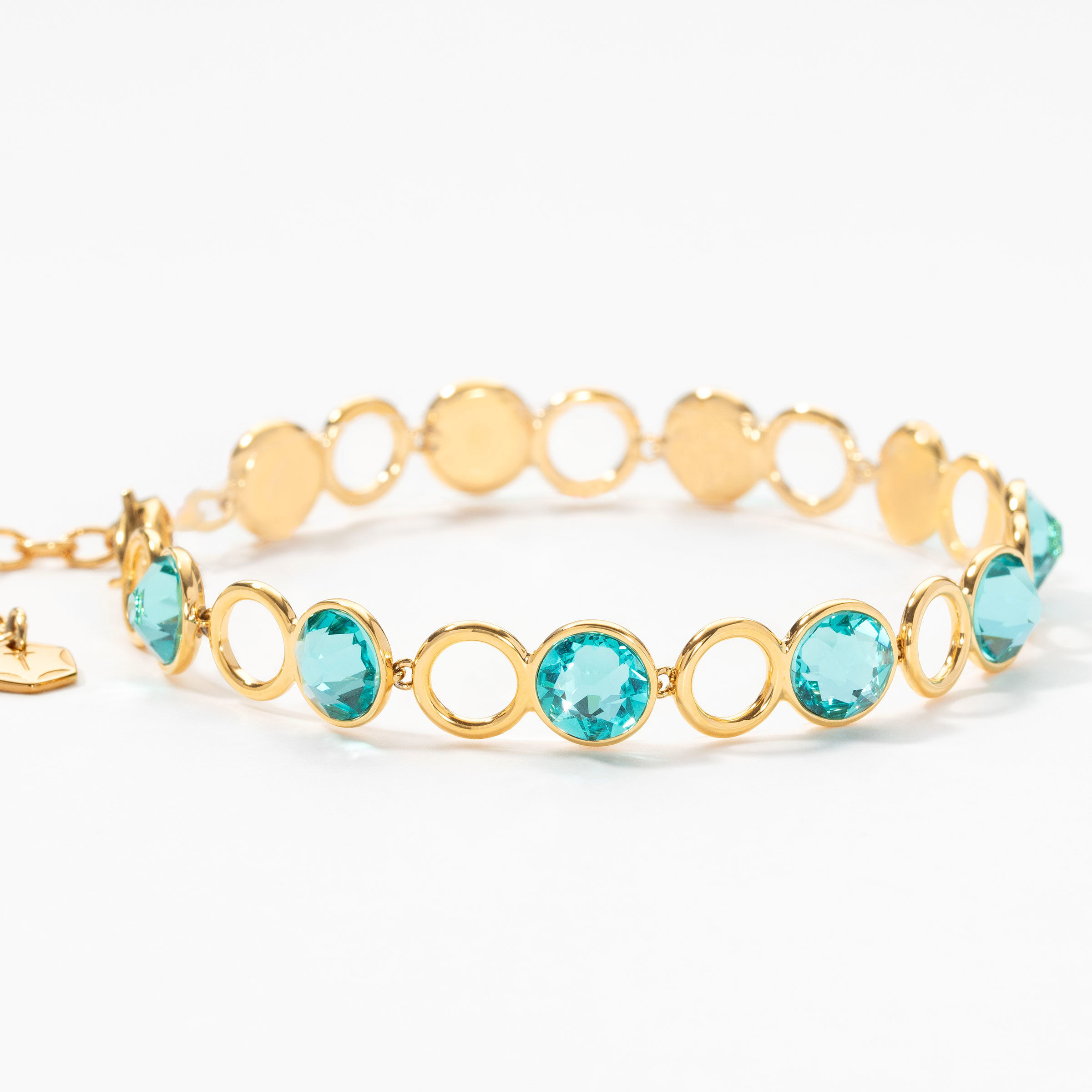 Shine On Me Bracelet, Golden Blue