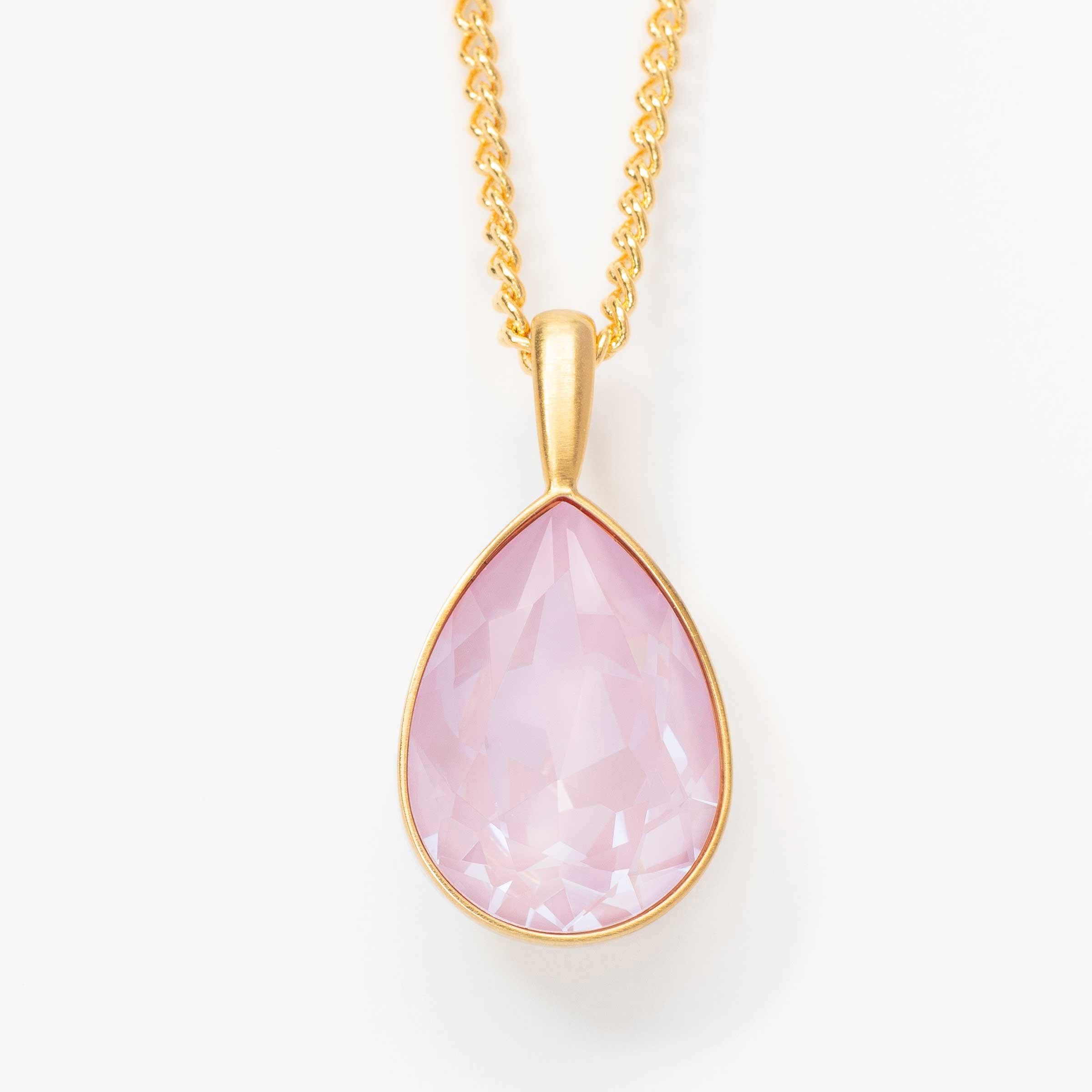 Soft Rose Drop Necklace