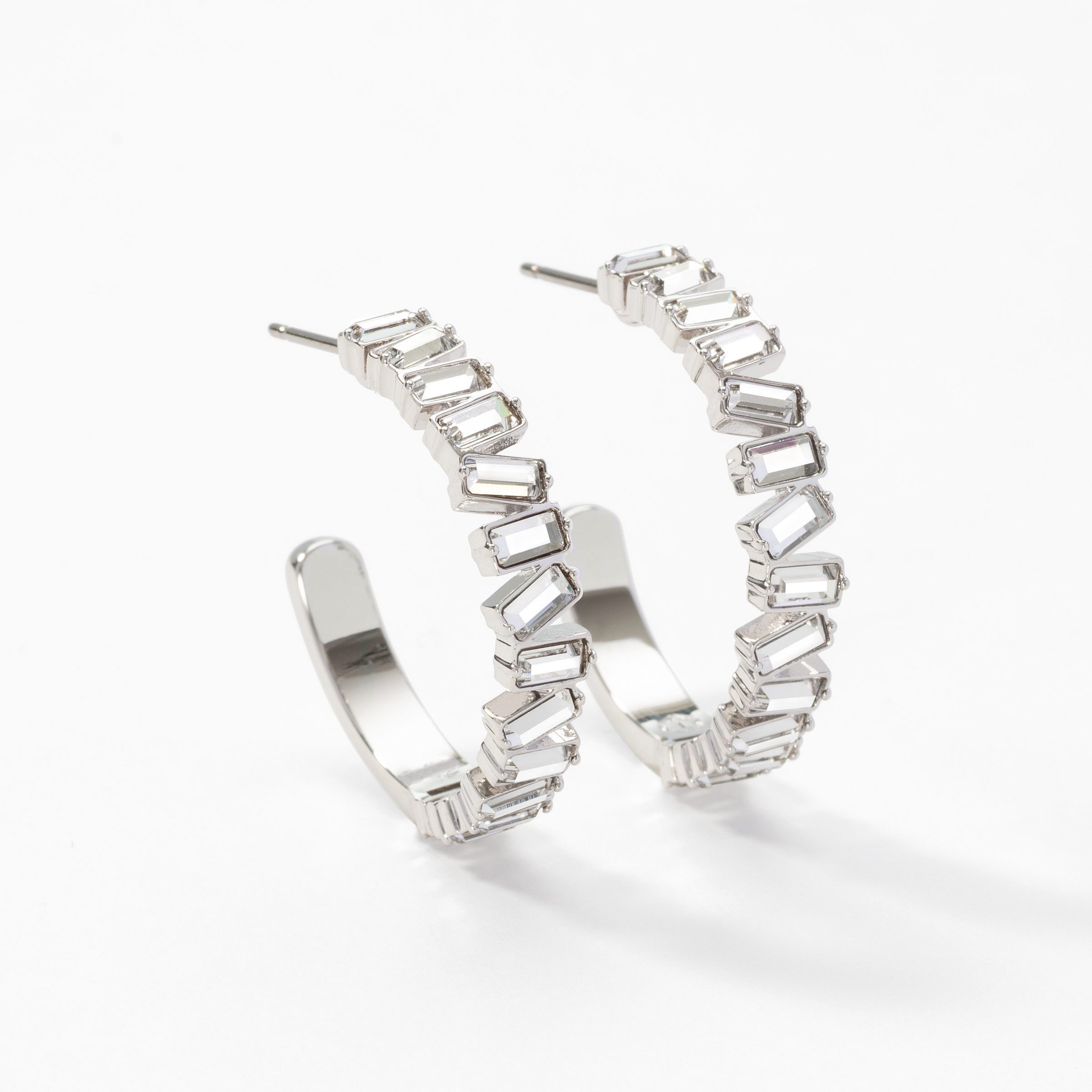 Jagged Edge Earrings, Crystal