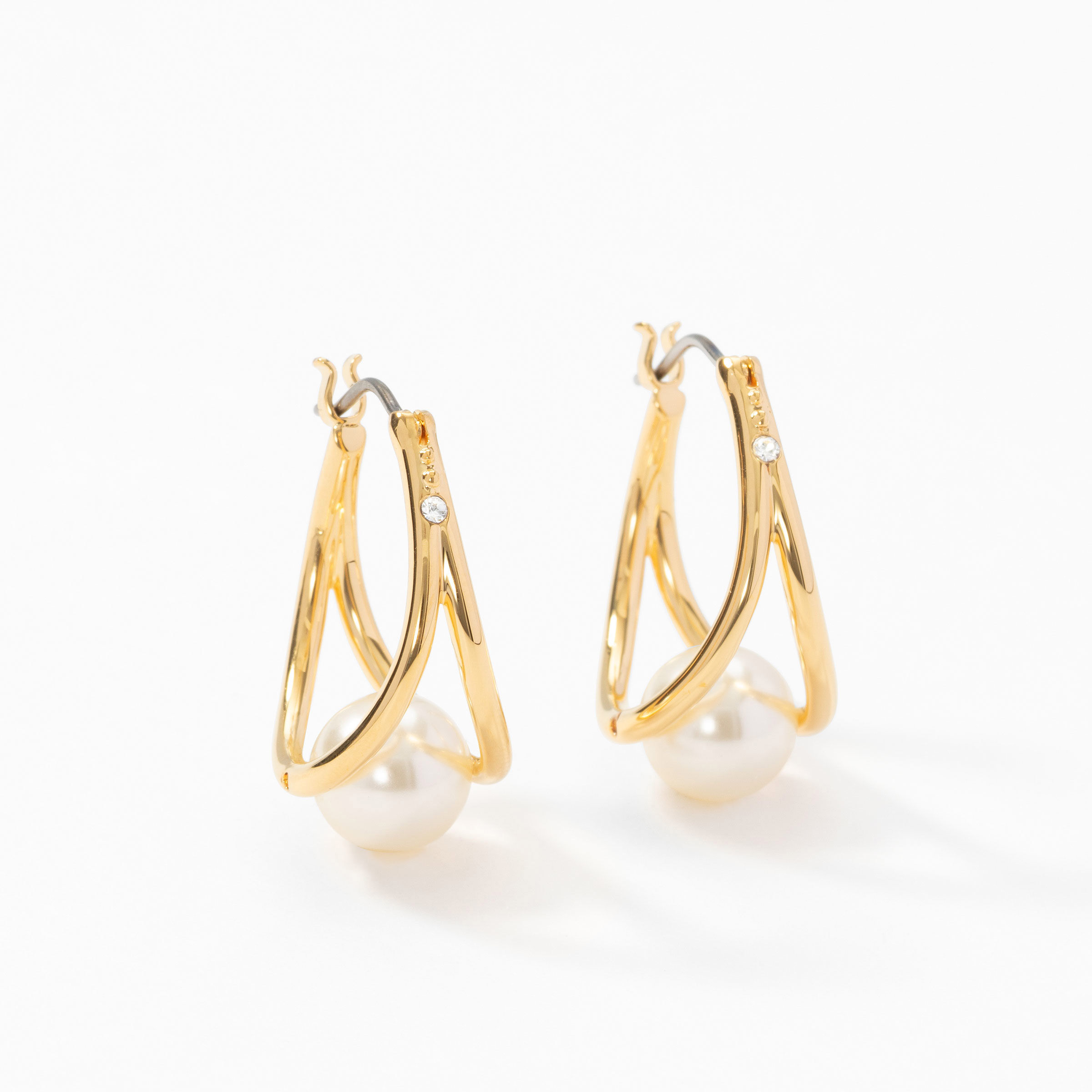 Cradled Earrings, Golden