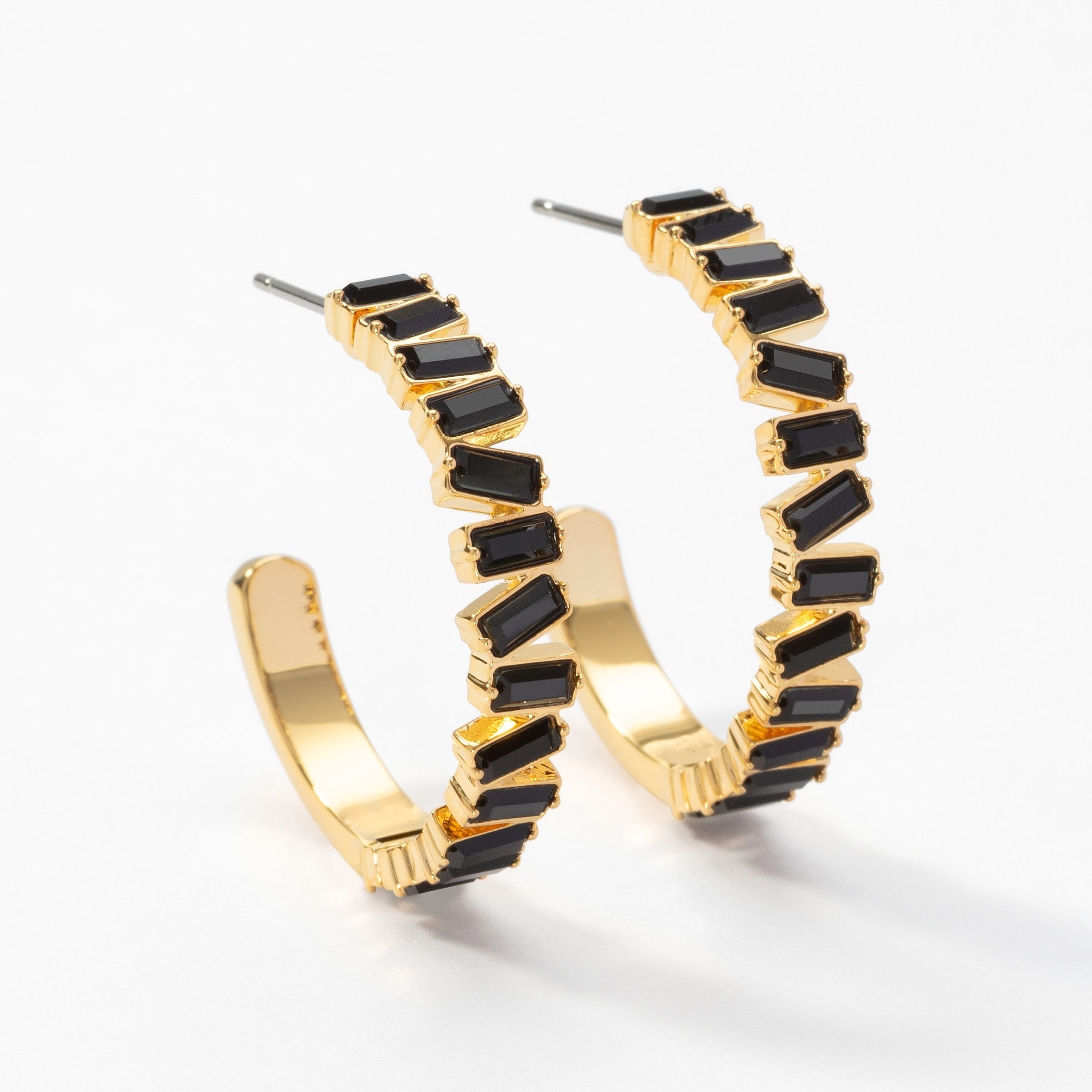 Jagged Edge Earrings, Jet