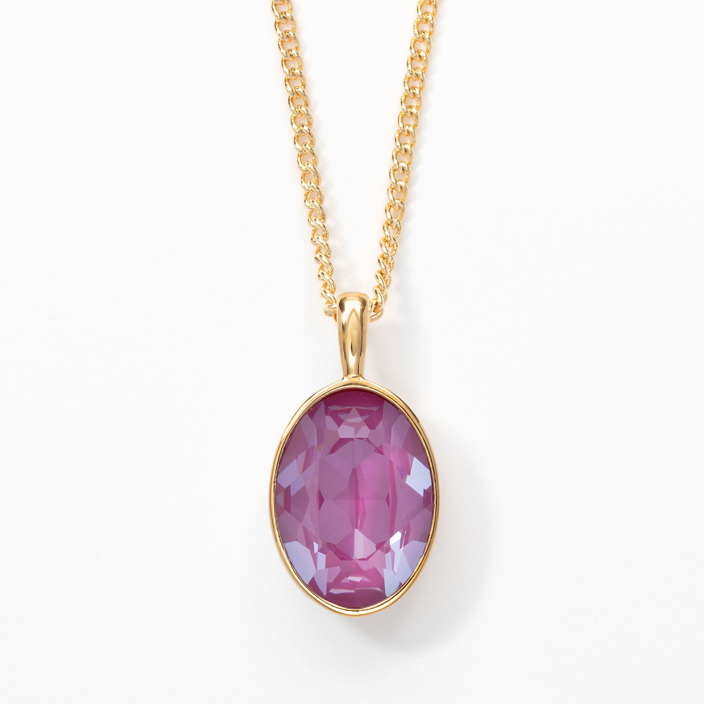 Golden Orchid Oval Necklace
