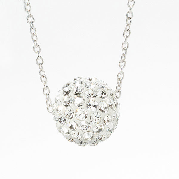 Pavé Ball Necklace, Crystal — view 3